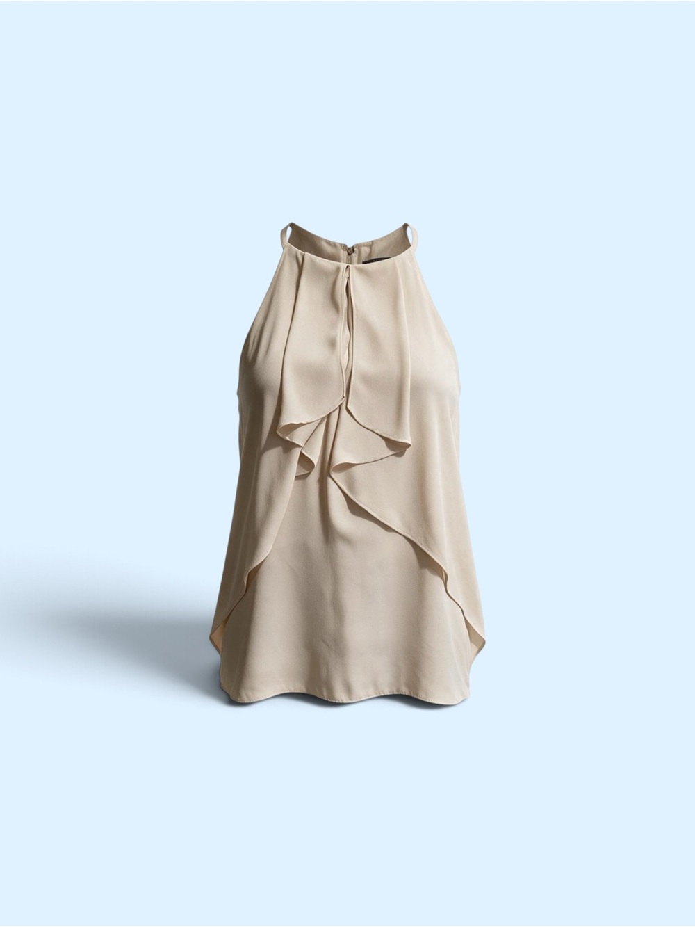 Banana Republic Women’s S Cream Satin Ruffle Halter Top